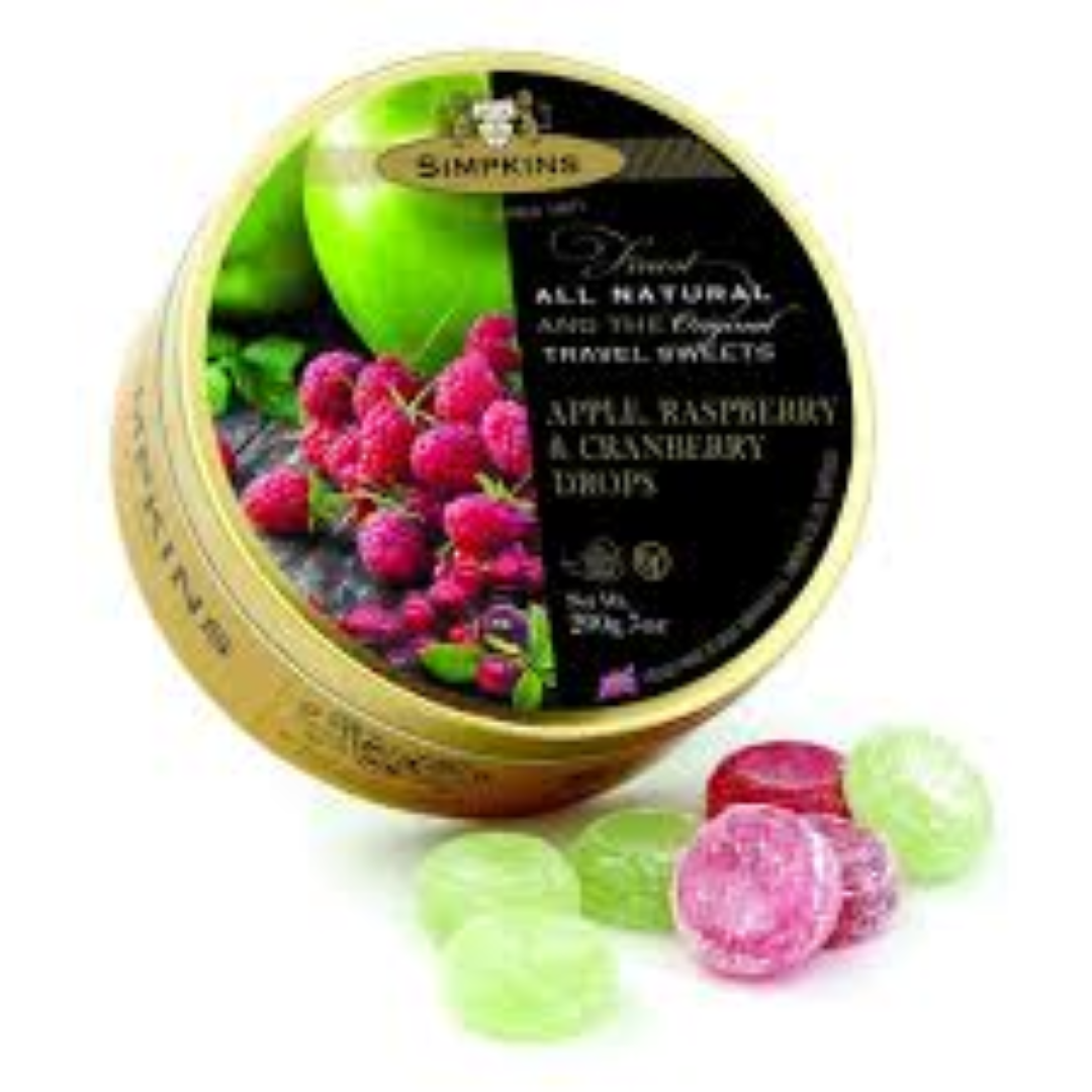 SIMPKINS TRAVEL SWEETS APPLE   RASBERRY&CRANBERRY